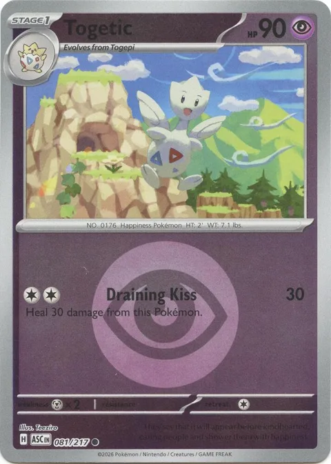 Togetic Energy Symbol Pattern #081/217 Reverse Holofoil Pokémon card from Ascended Heroes