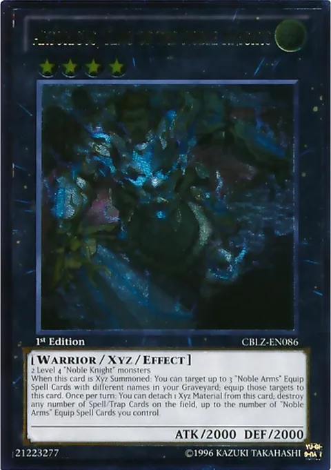 Artorigus, King of the Noble Knights Ultimate Rare CBLZ-EN086 1st Edition Yu-Gi-Oh card from Cosmo Blazer
