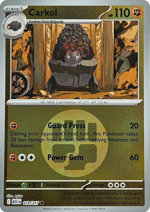 Carkol Energy Symbol Pattern #119/217 Reverse Holofoil Pokémon card from Ascended Heroes