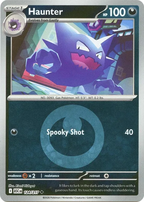 Haunter Energy Symbol Pattern #124/217 Reverse Holofoil Pokémon card from Ascended Heroes
