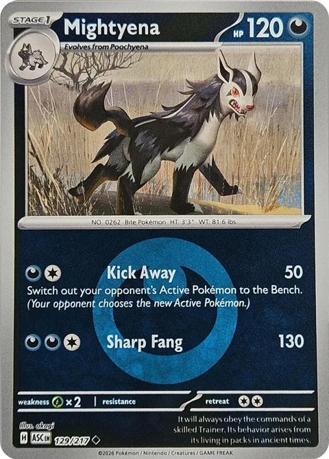 Mightyena - 129/217 Energy Symbol Pattern #129/217 Reverse Holofoil Pokémon card from Ascended Heroes