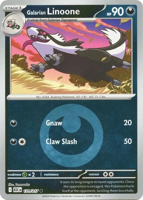 Galarian Linoone Energy Symbol Pattern #131/217 Reverse Holofoil Pokémon card from Ascended Heroes