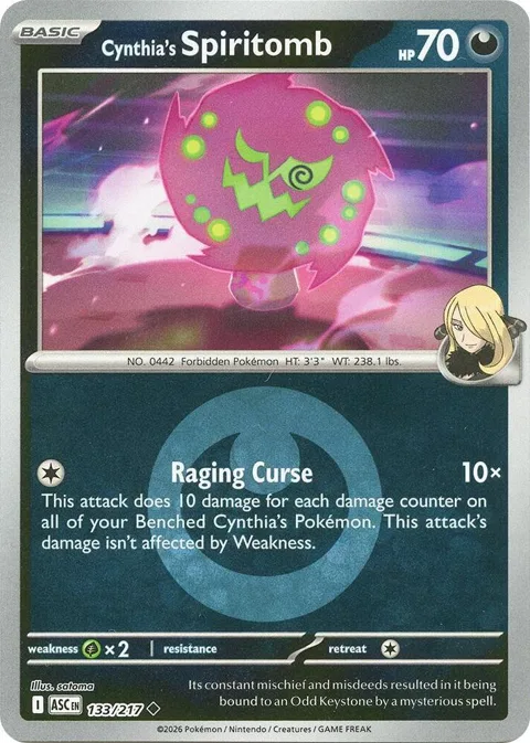 Cynthia's Spiritomb - 133/217 Energy Symbol Pattern #133/217 Reverse Holofoil Pokémon card from Ascended Heroes