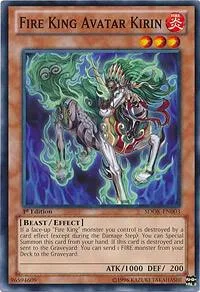 Fire King Avatar Kirin SDOK-EN003 Yu-Gi-Oh card from Structure Deck: Onslaught of the Fire Kings