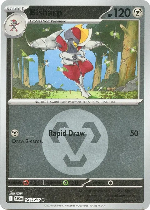 Bisharp Energy Symbol Pattern #147/217 Reverse Holofoil Pokémon card from Ascended Heroes
