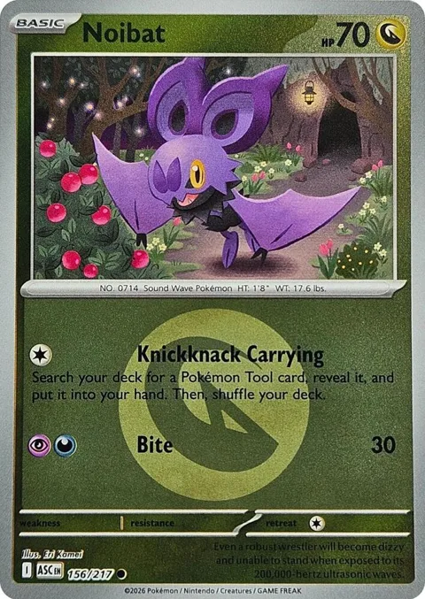 Noibat Energy Symbol Pattern #156/217 Reverse Holofoil Pokémon card from Ascended Heroes