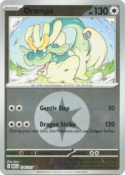 Drampa Energy Symbol Pattern #176/217 Reverse Holofoil Pokémon card from Ascended Heroes