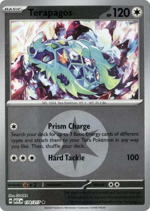 Terapagos Energy Symbol Pattern #178/217 Reverse Holofoil Pokémon card from Ascended Heroes
