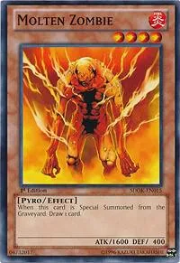 Molten Zombie SDOK-EN015 Yu-Gi-Oh card from Structure Deck: Onslaught of the Fire Kings