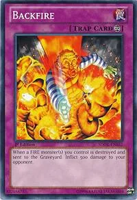 Backfire SDOK-EN031 Yu-Gi-Oh card from Structure Deck: Onslaught of the Fire Kings