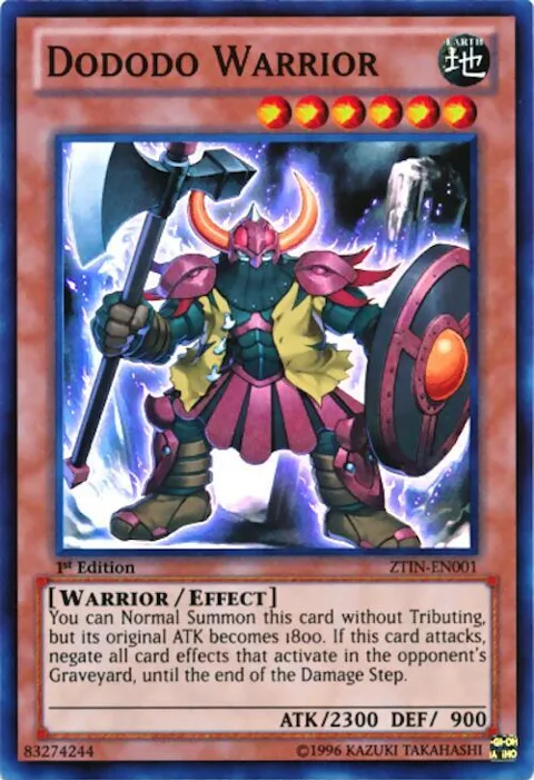 Dododo Warrior ZTIN-EN001 Yu-Gi-Oh card from 2013 Zexal Collection Tin