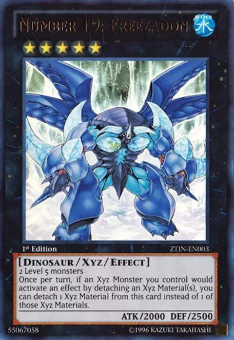 Number 19: Freezadon ZTIN-EN003 Yu-Gi-Oh card from 2013 Zexal Collection Tin