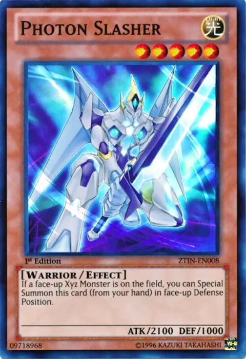 Photon Slasher ZTIN-EN008 Yu-Gi-Oh card from 2013 Zexal Collection Tin