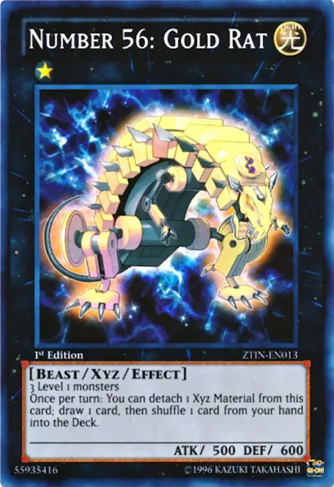 Number 56: Gold Rat ZTIN-EN013 Yu-Gi-Oh card from 2013 Zexal Collection Tin