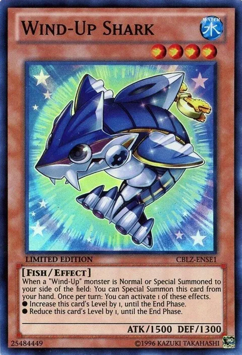 Wind-Up Shark CBLZ-ENSE1 Yu-Gi-Oh card from Cosmo Blazer SE