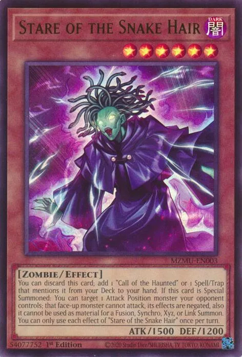 Stare of the Snake Hair MZMU-EN003 Yu-Gi-Oh card from Maze of Muertos