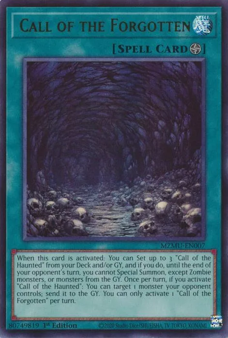 Call of the Forgotten MZMU-EN007 Yu-Gi-Oh card from Maze of Muertos