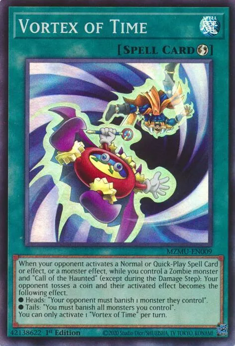 Vortex of Time MZMU-EN009 Yu-Gi-Oh card from Maze of Muertos
