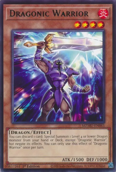 Dragonic Warrior MZMU-EN043 Yu-Gi-Oh card from Maze of Muertos