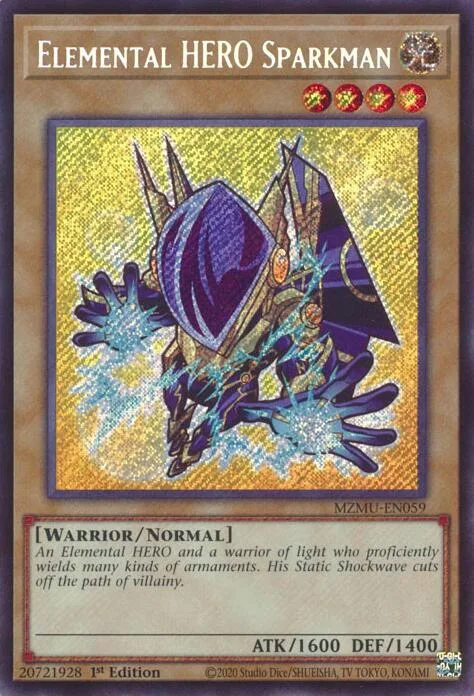 Elemental HERO Sparkman MZMU-EN059 Yu-Gi-Oh card from Maze of Muertos