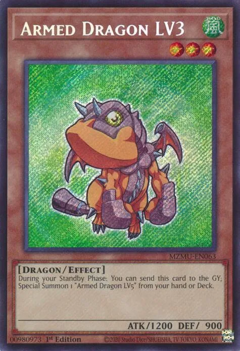 Armed Dragon LV3 MZMU-EN063 Yu-Gi-Oh card from Maze of Muertos