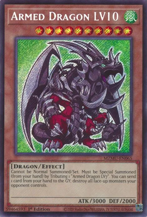 Armed Dragon LV10 MZMU-EN065 Yu-Gi-Oh card from Maze of Muertos