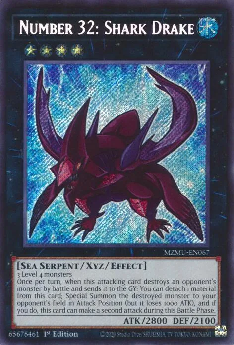 Number 32: Shark Drake MZMU-EN067 Yu-Gi-Oh card from Maze of Muertos