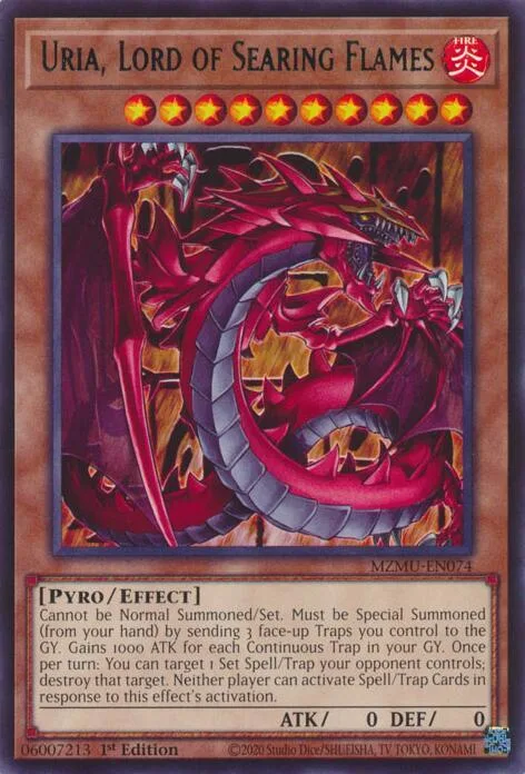 Uria, Lord of Searing Flames MZMU-EN074 Yu-Gi-Oh card from Maze of Muertos