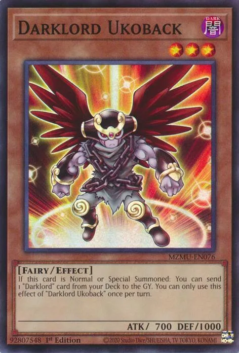 Darklord Ukoback MZMU-EN076 Yu-Gi-Oh card from Maze of Muertos