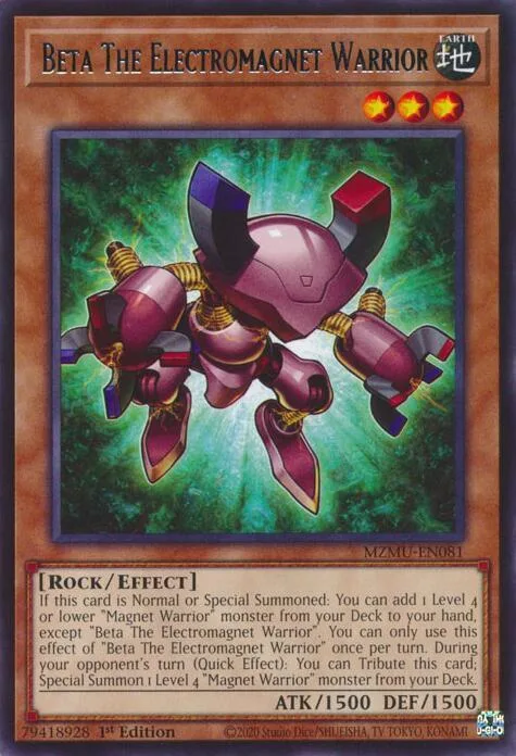 Beta The Electromagnet Warrior MZMU-EN081 Yu-Gi-Oh card from Maze of Muertos