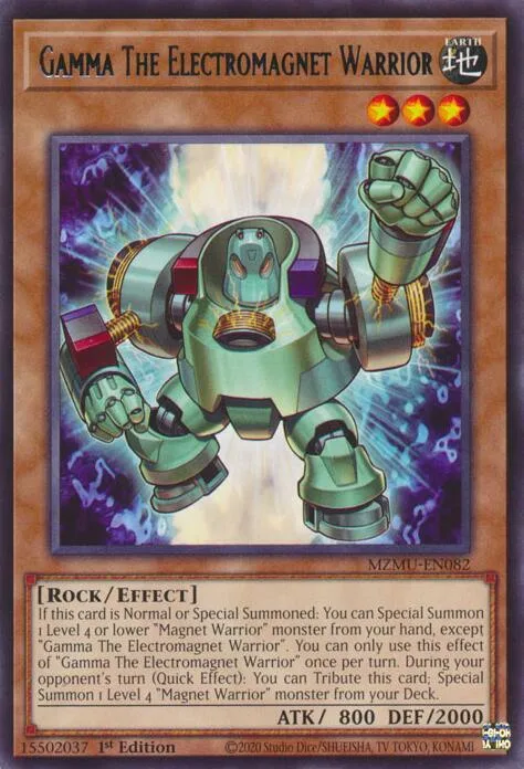 Gamma The Electromagnet Warrior MZMU-EN082 Yu-Gi-Oh card from Maze of Muertos