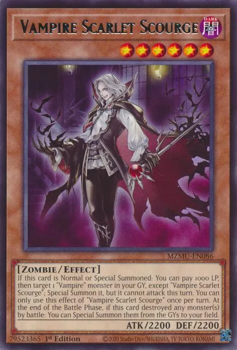 Vampire Scarlet Scourge MZMU-EN086 Yu-Gi-Oh card from Maze of Muertos