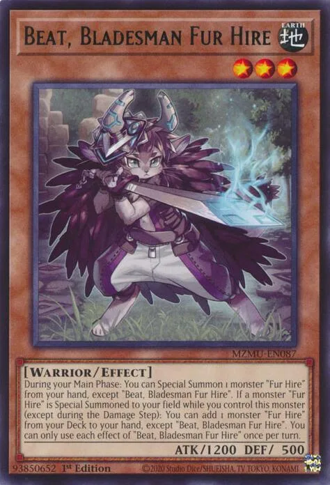 Beat, Bladesman Fur Hire MZMU-EN087 Yu-Gi-Oh card from Maze of Muertos