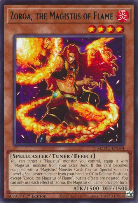 Zoroa, the Magistus of Flame MZMU-EN094 Yu-Gi-Oh card from Maze of Muertos