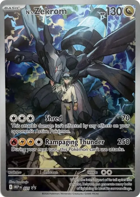 N's Zekrom #031 Holofoil Pokémon card from Mega Evolution Promo