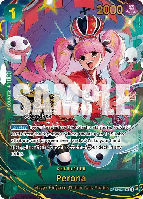 Perona Japanese Version 3rd Anniversary Set OP12-034 One Piece card from One Piece Promotion Cards