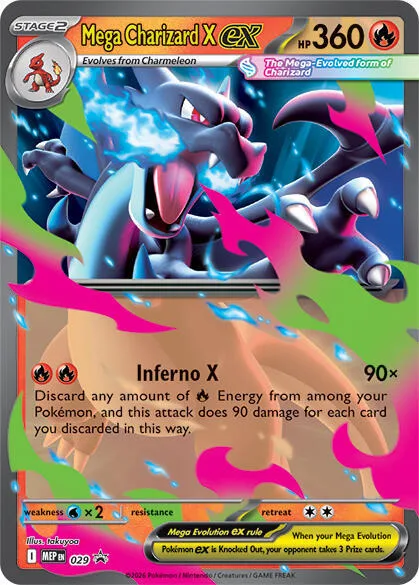 Mega Charizard X ex #029 Holofoil Pokémon card from Mega Evolution Promo