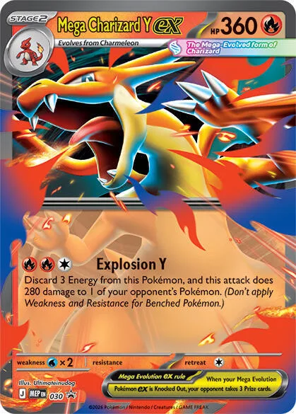 Mega Charizard Y ex #030 Holofoil Pokémon card from Mega Evolution Promo