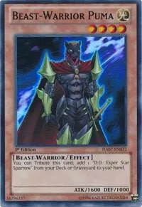 Beast-Warrior Puma HA07-EN032 1st Edition Yu-Gi-Oh card from Hidden Arsenal 7: Knight of Stars