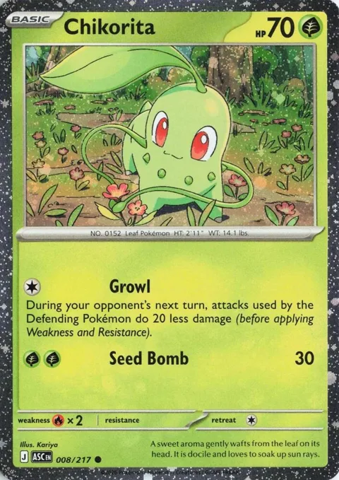 Chikorita Cosmos Holo #008/217 Holofoil Pokémon card from Miscellaneous Cards & Products