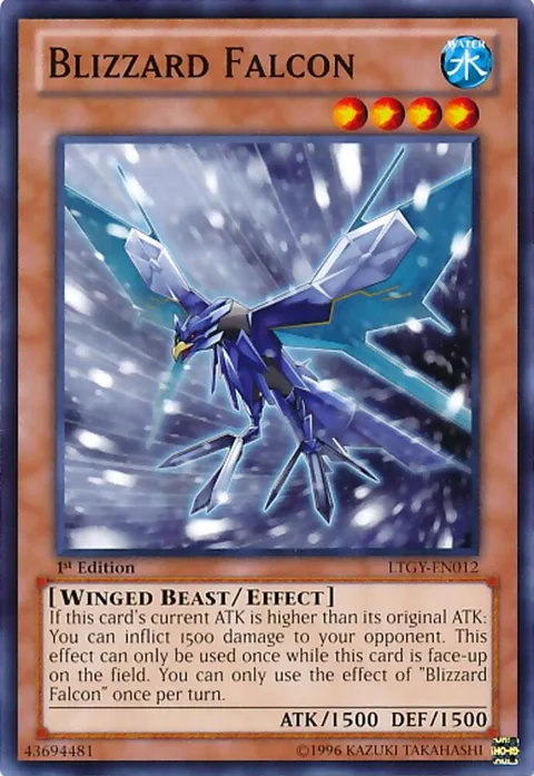 Blizzard Falcon LTGY-EN012 1st Edition Yu-Gi-Oh card from Lord of the Tachyon Galaxy
