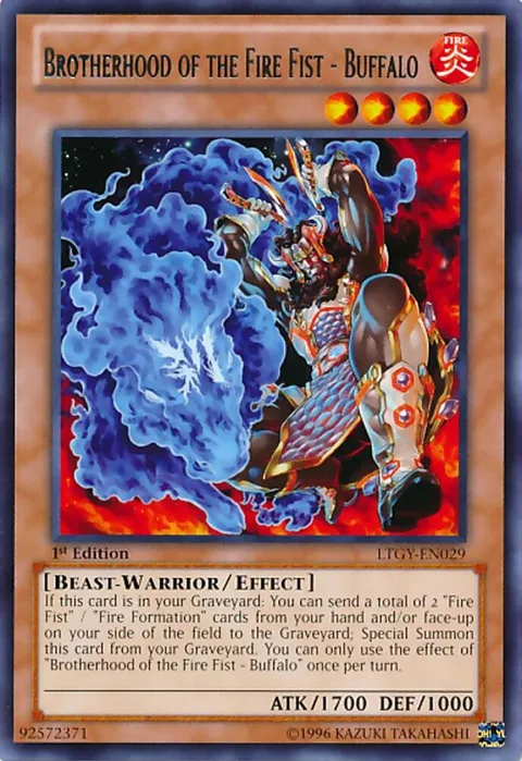 Brotherhood of the Fire Fist - Buffalo LTGY-EN029 Yu-Gi-Oh card from Lord of the Tachyon Galaxy