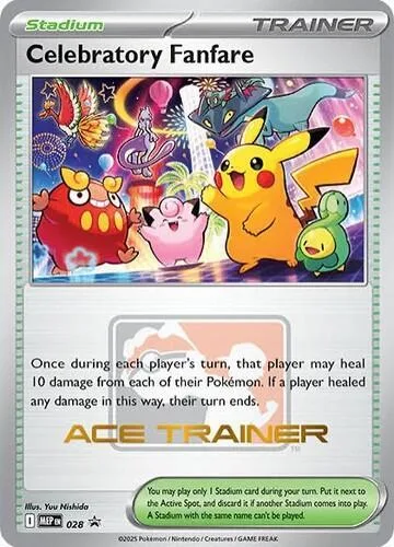 Celebratory Fanfare Ace Trainer #028 Pokémon card from Mega Evolution Promo