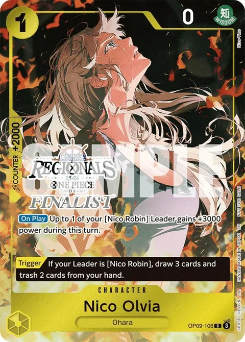Nico Olvia Online Regional Finalist Card Set 2025 Vol.1 OP09-106 One Piece card from One Piece Promotion Cards