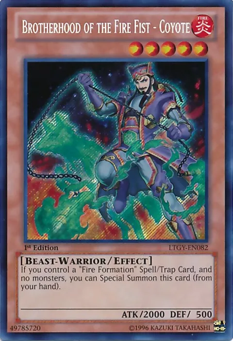Brotherhood of the Fire Fist - Coyote LTGY-EN082 1st Edition Yu-Gi-Oh card from Lord of the Tachyon Galaxy