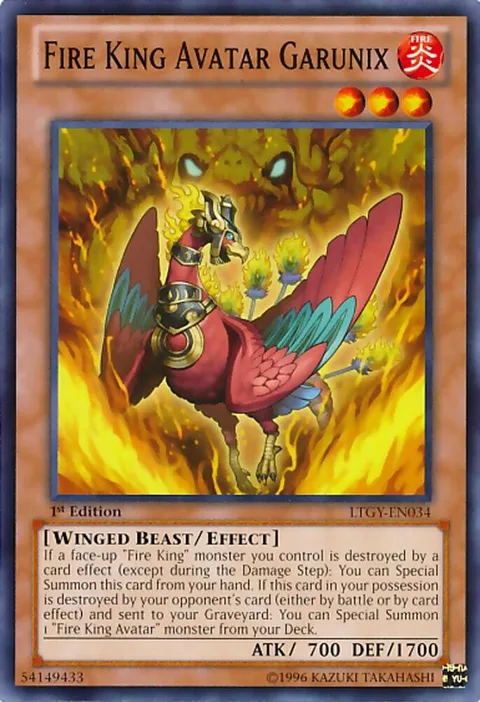 Fire King Avatar Garunix LTGY-EN034 Unlimited Yu-Gi-Oh card from Lord of the Tachyon Galaxy