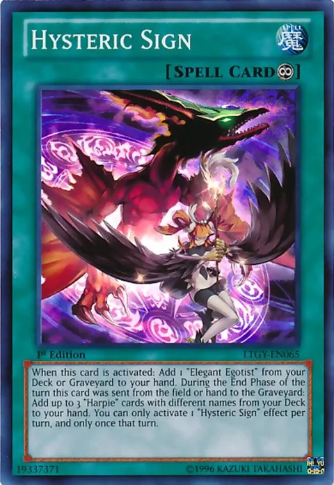 Hysteric Sign LTGY-EN065 1st Edition Yu-Gi-Oh card from Lord of the Tachyon Galaxy