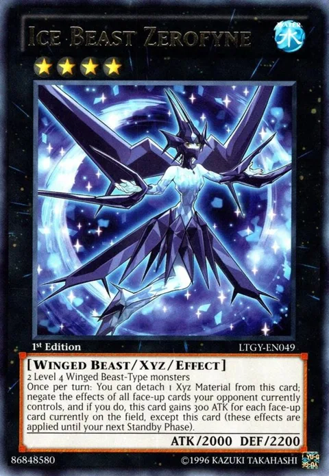 Ice Beast Zerofyne LTGY-EN049 1st Edition Yu-Gi-Oh card from Lord of the Tachyon Galaxy
