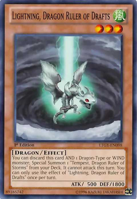Lightning, Dragon Ruler of Drafts LTGY-EN098 Unlimited Yu-Gi-Oh card from Lord of the Tachyon Galaxy