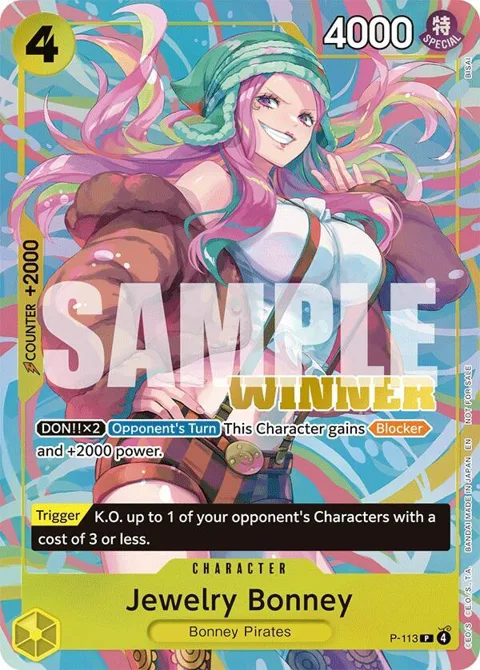Jewelry Bonney Heroines Battle Winner Pack P-113 One Piece card from One Piece Promotion Cards
